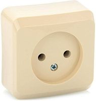 Розетка без заземления накладная Systeme Electric Этюд 1-м. кремовый  картинка